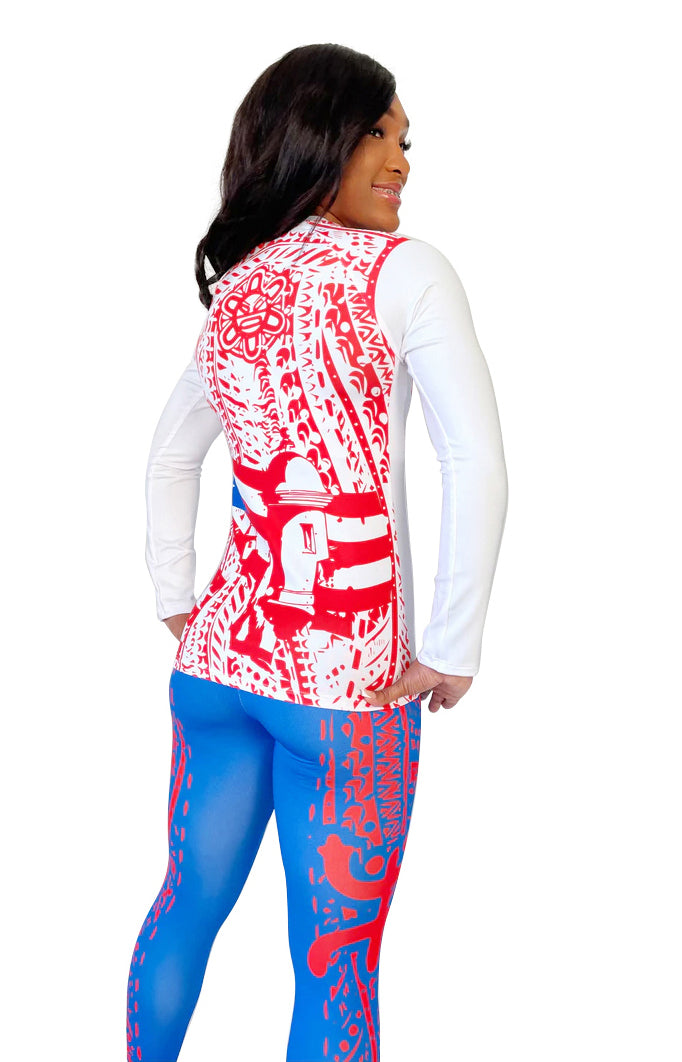 Custom Sublimated Long Sleeve Tight Top with Tight Bottom