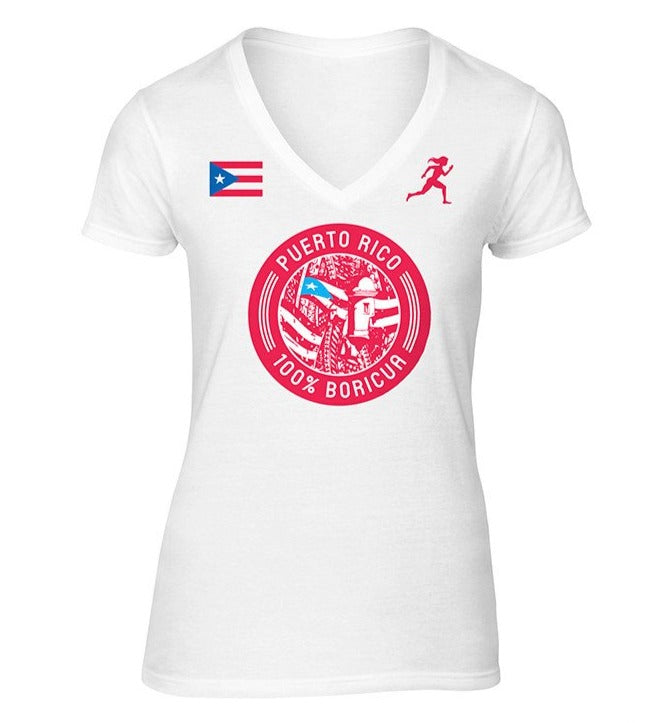 Team Puerto Rico 100% Boricua Dry Blend V-Neck Women