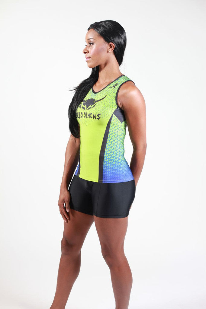 Custom Sublimated Compression V-Neck Top with Compression Short