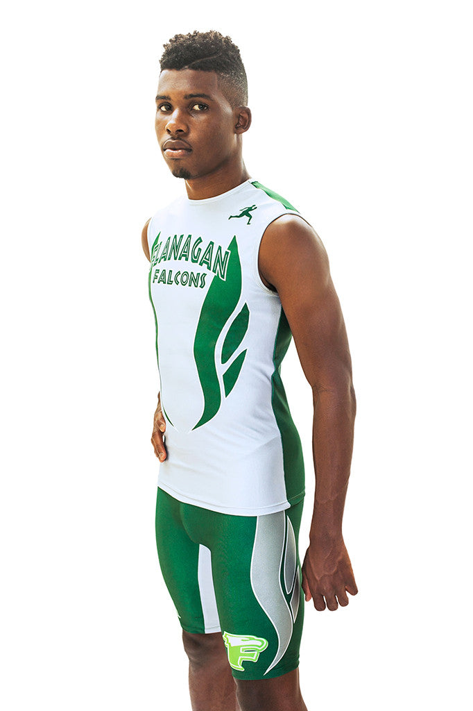 Men's Custom Sublimated Sleeveless Compression Top with Compression Short