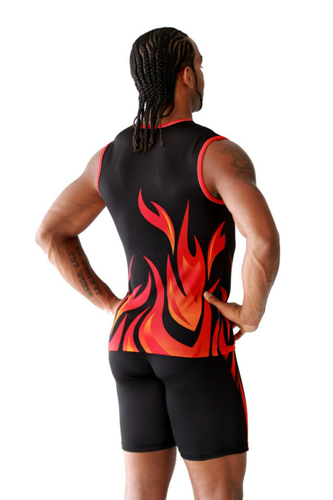Men's Custom Sublimated Sleeveless Compression Top with Compression Short