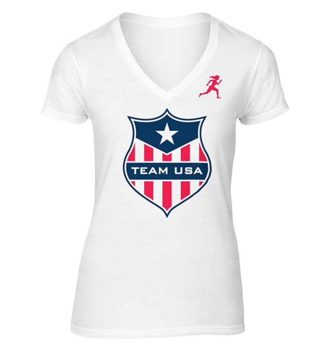 Team USA Shield Dry Blend V-Neck Shirt