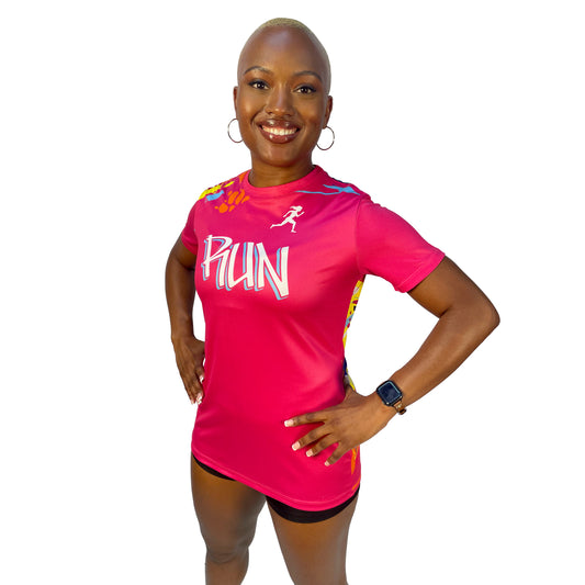 Women's Muti-Color Graffiti  Power Passion Pride Short Sleeve
