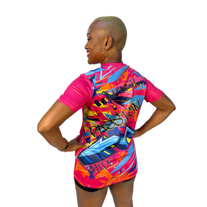 Women's Muti-Color Graffiti  Power Passion Pride Short Sleeve