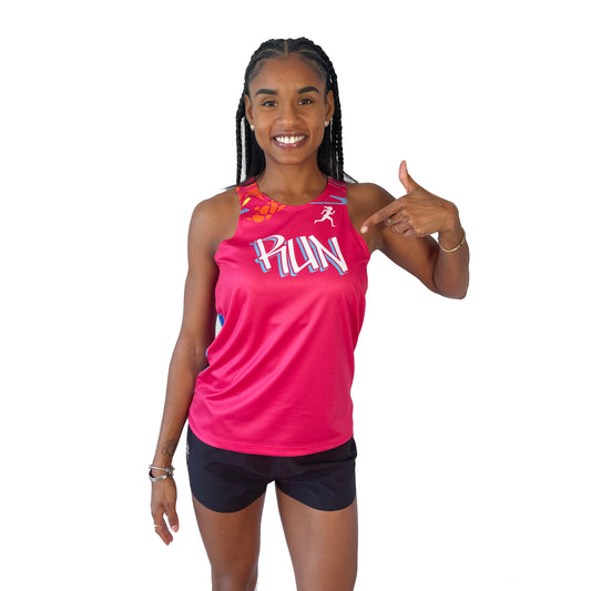 Women's Multi-Color Graffiti Singlet Grit Grind Greatness Pink