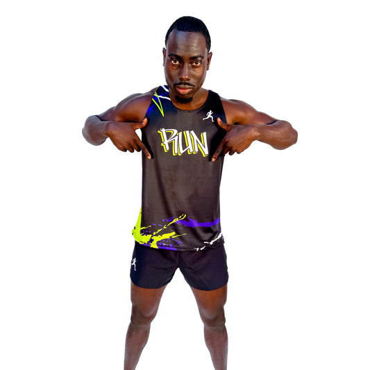 Men's Graffiti Wall Singlet Black