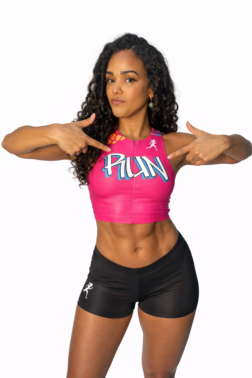 Women's Compression Tank Crop with Middle Zipper