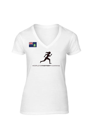 Team British Virgin Islands Running Woman Dry Blend V-Neck Shirt