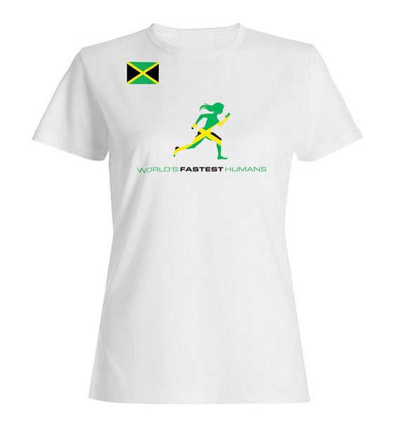 Team Jamaica Flag Running Woman Dry Blend Shirt (Y)