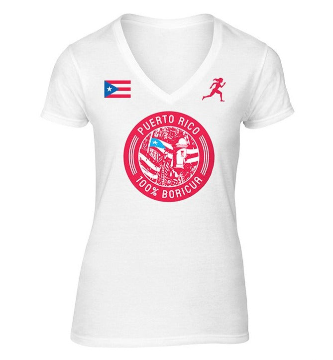 Team Puerto Rico 100% Boricua Dry Blend V-Neck Shirt – World\'s Fastest  Humans