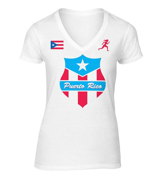 Team Puerto Rico Shield Dry Blend V-Neck Shirt