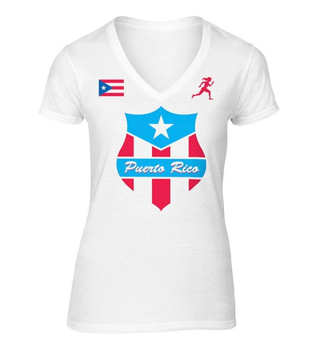 Team Puerto Rico Shield Dry Blend V-Neck Shirt
