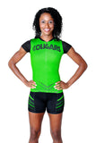 T09301 - Custom Sublimated Compression Cap Sleeve Zip Top with Compression Short