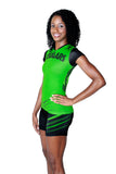 T09301 - Custom Sublimated Compression Cap Sleeve Zip Top with Compression Short