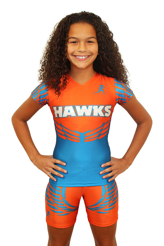 T15302 - Custom Sublimated Compression Cap Sleeve Top with Compression Short (Y)