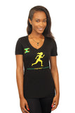 Team Jamaica Running Women V-Neck Shirt